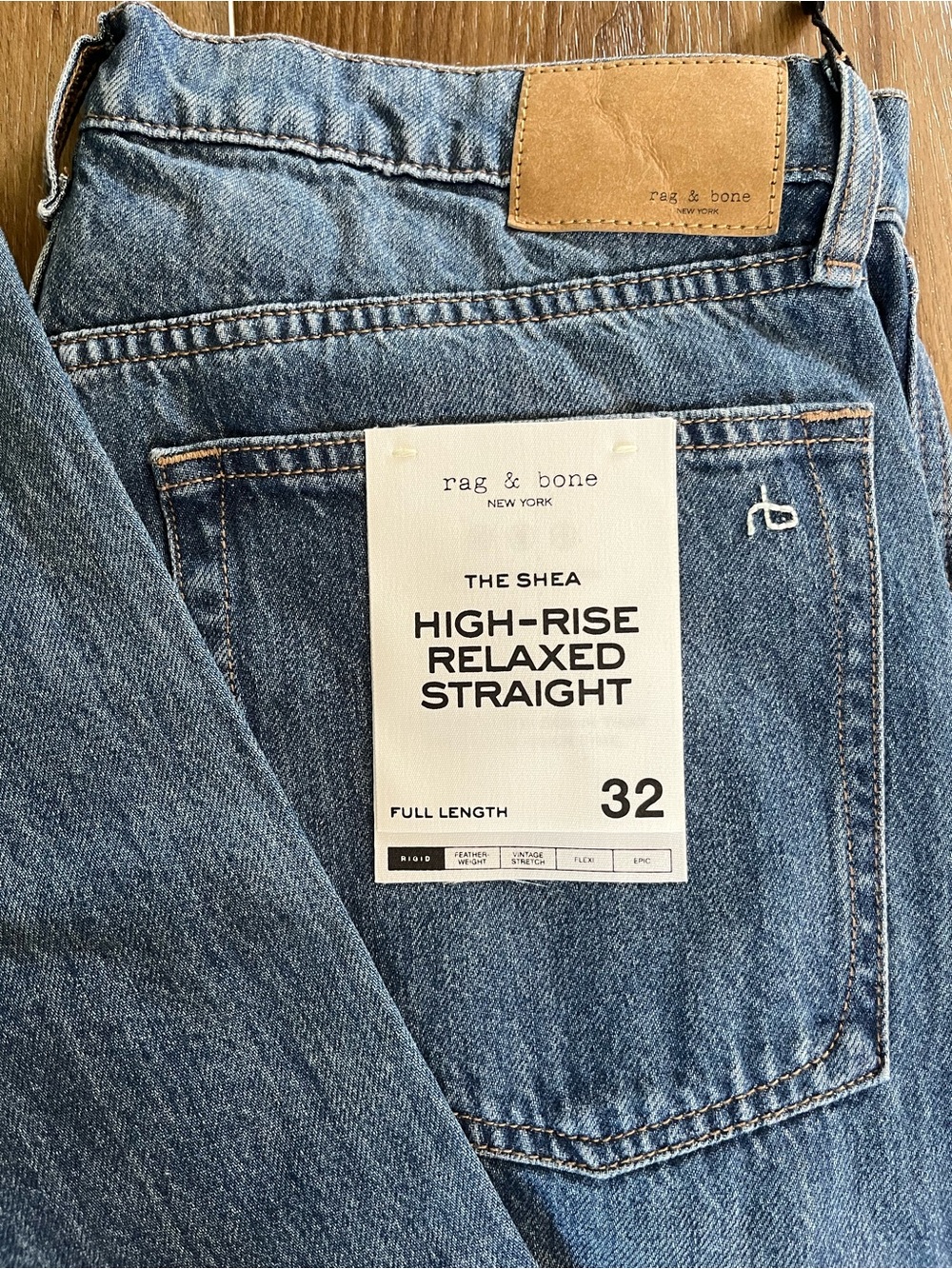 rag & bone Medium Blue Shea Straight Jeans 32R